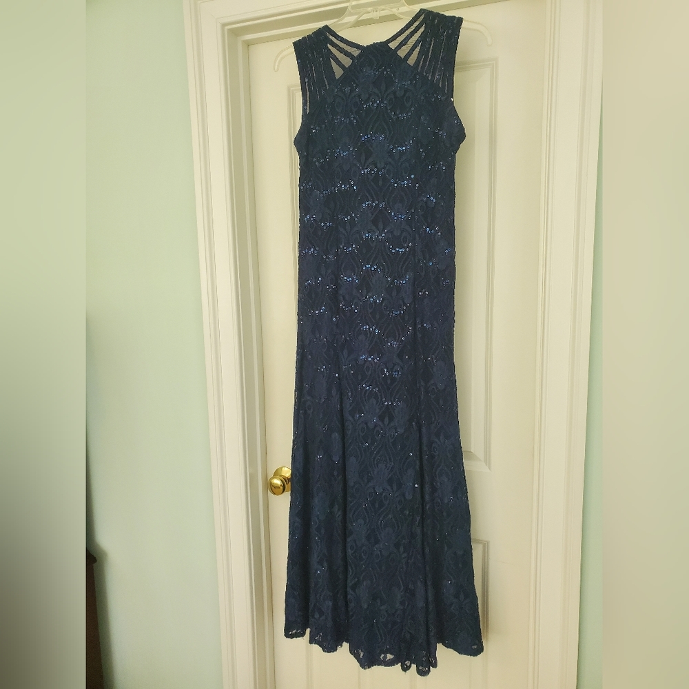 R & M Illusion Dress. Shoulder high V neck. Sleeveless